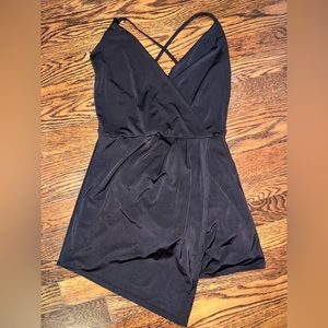 NWT Black cross-back romper